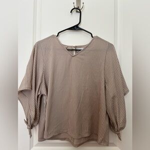 Striped Beige Women's Top from Japan